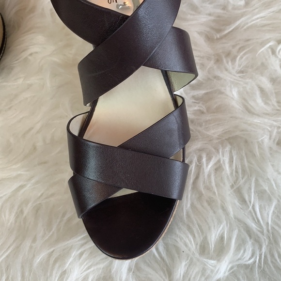MICHAEL Kors brown platform wedge strappy sandal size 8.5 - Picture 10 of 12